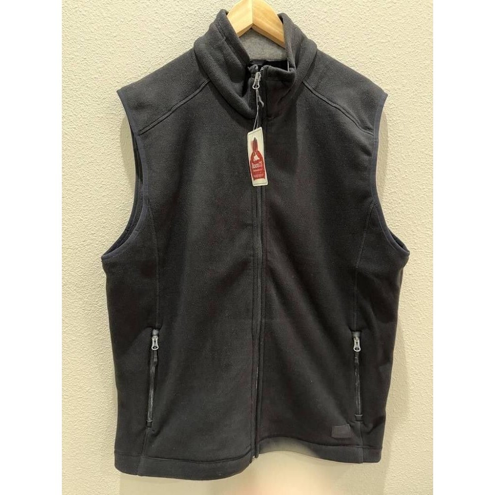 NWT Roots73 Men's Willowbeach Microfleece Vest XL Black Full Zip Fleece 18505
